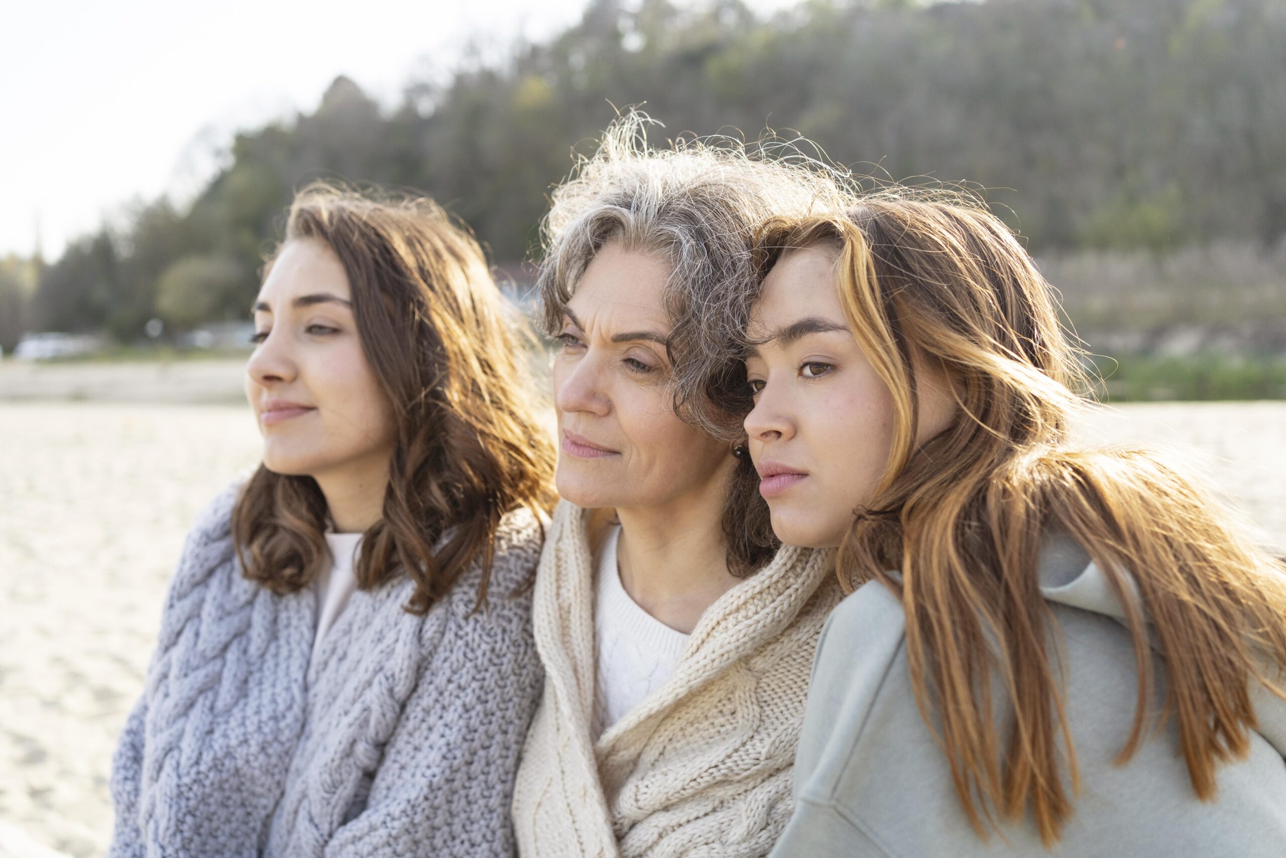Women of different ages representing harmony and balance during various life phases.